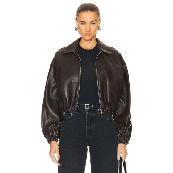 Women's Brown Leather Jacket - Picture 1 of 13